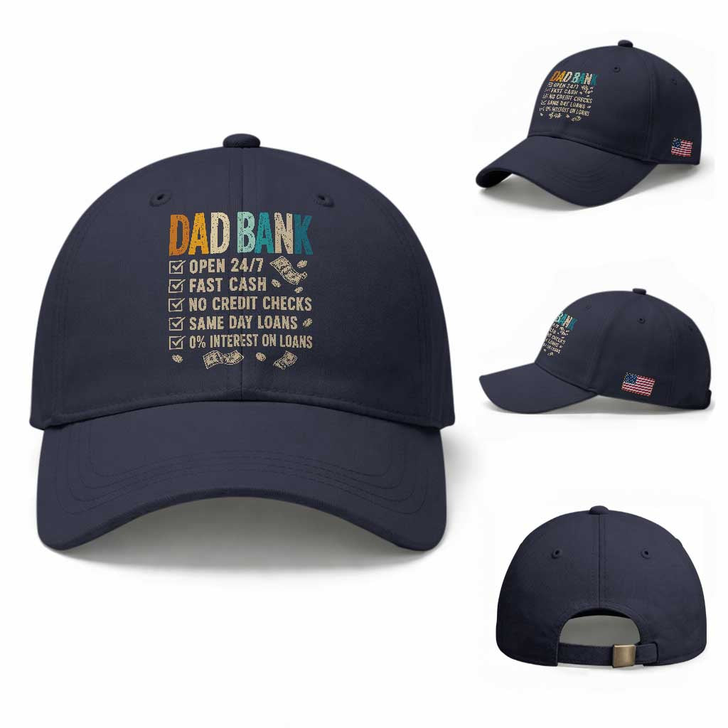 Funny Dad Baseball Cap Retro Dad Bank Fathers Day