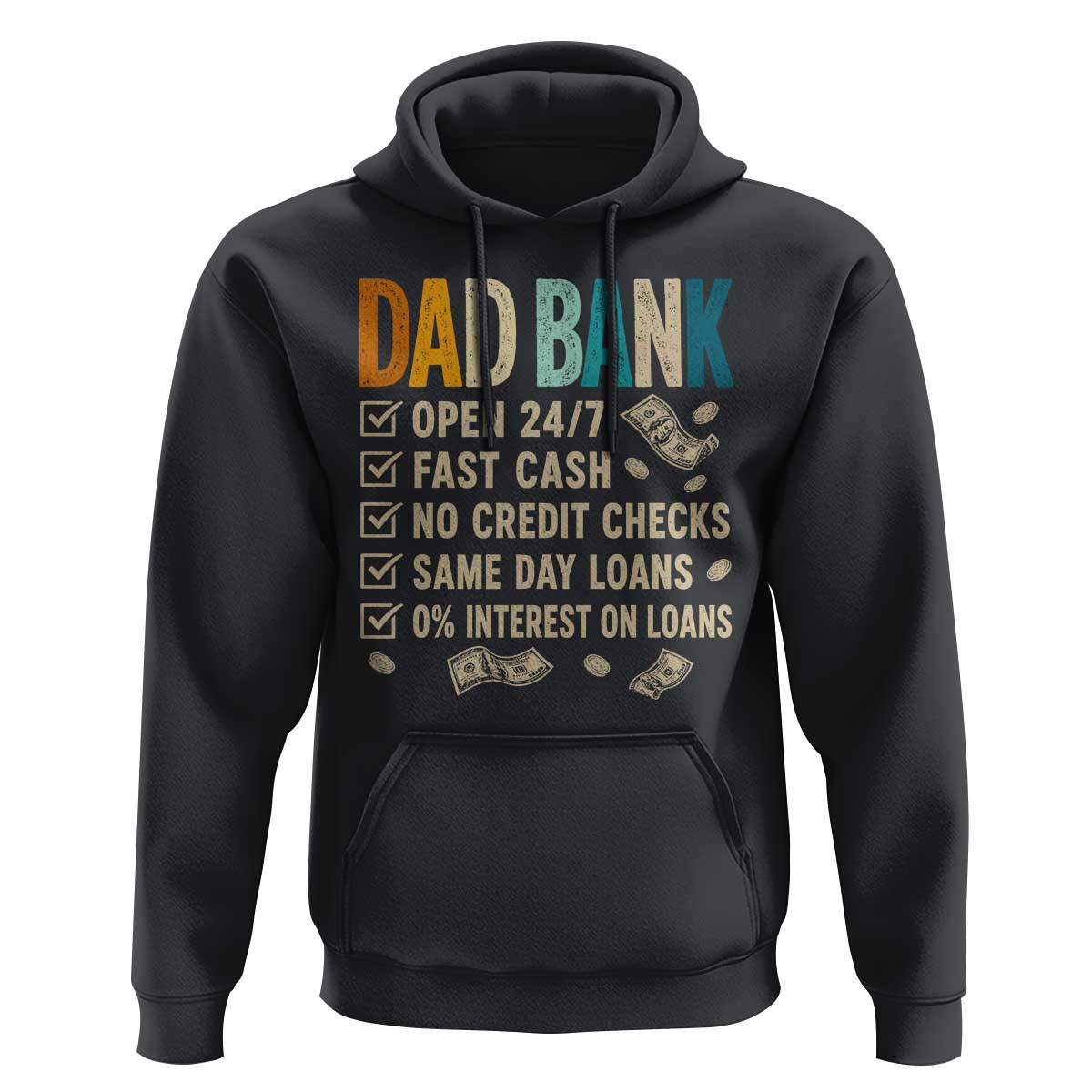 Funny Dad Hoodie Retro Dad Bank Fathers Day