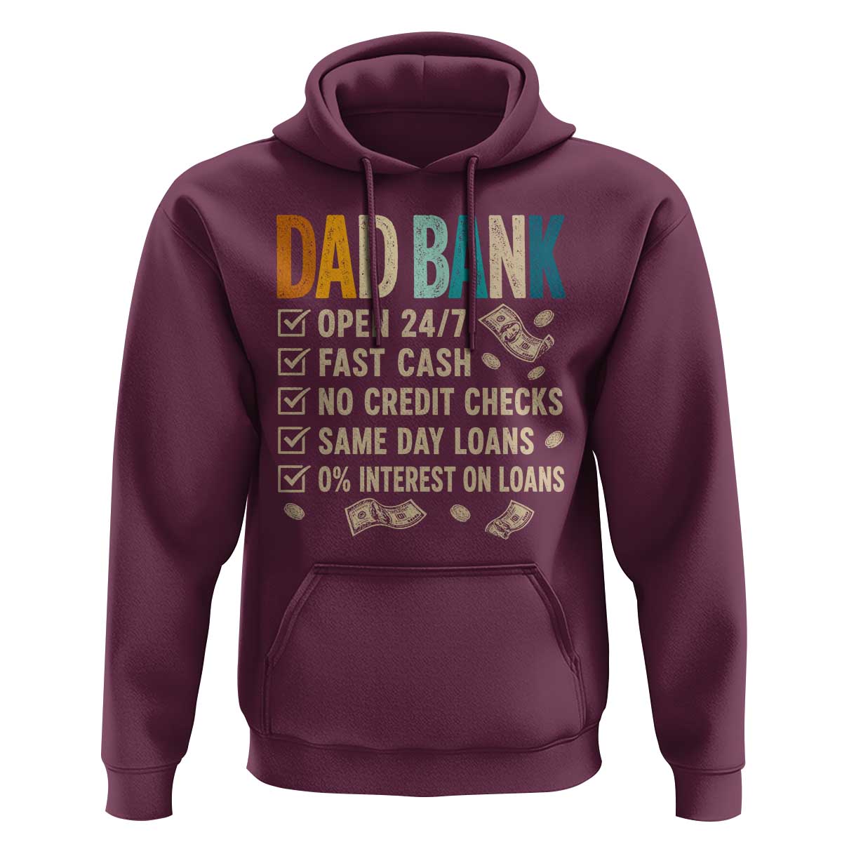 Funny Dad Hoodie Retro Dad Bank Fathers Day