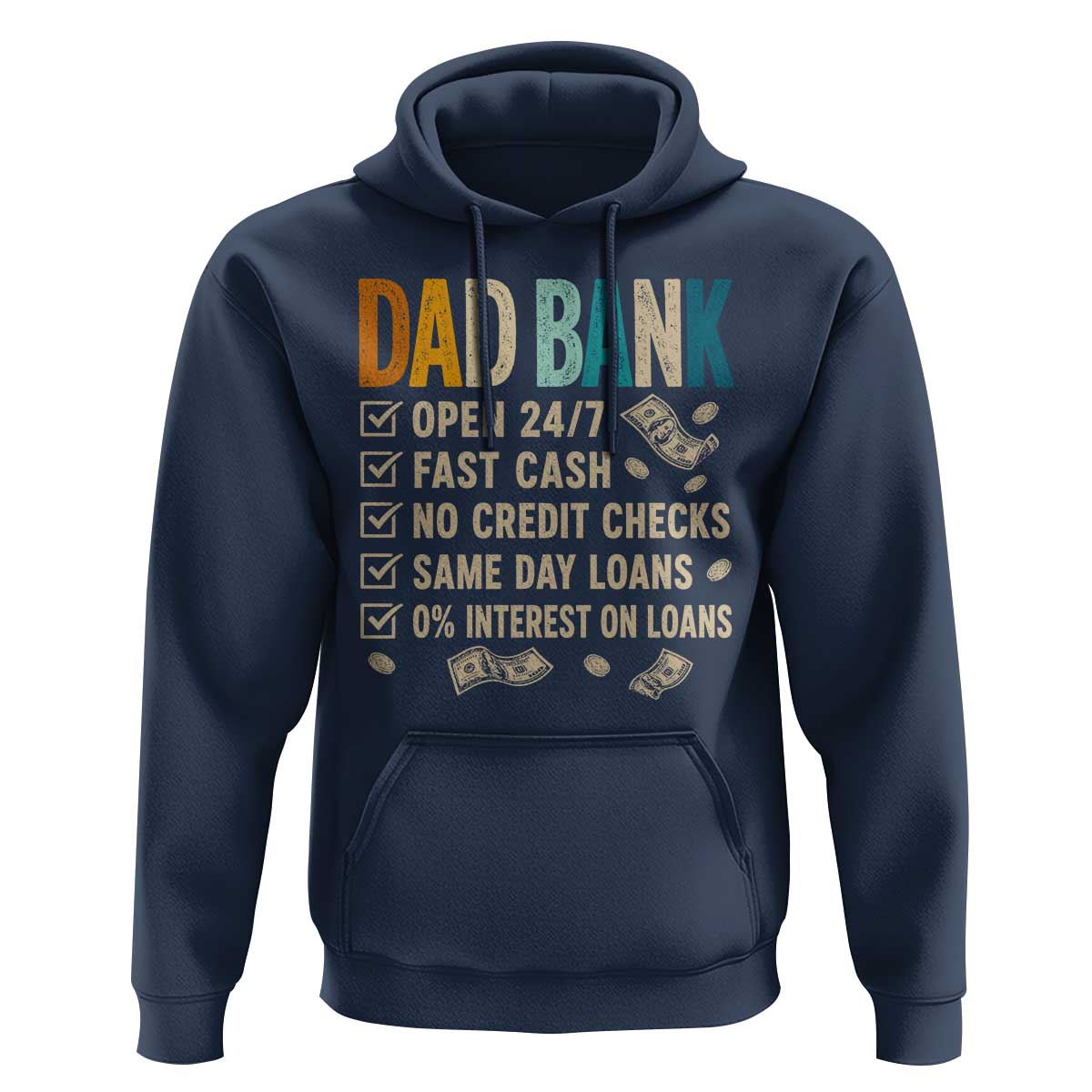 Funny Dad Hoodie Retro Dad Bank Fathers Day