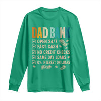 Funny Dad Long Sleeve Shirt Retro Dad Bank Fathers Day