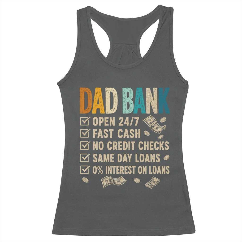 Funny Dad Racerback Tank Top Retro Dad Bank Fathers Day