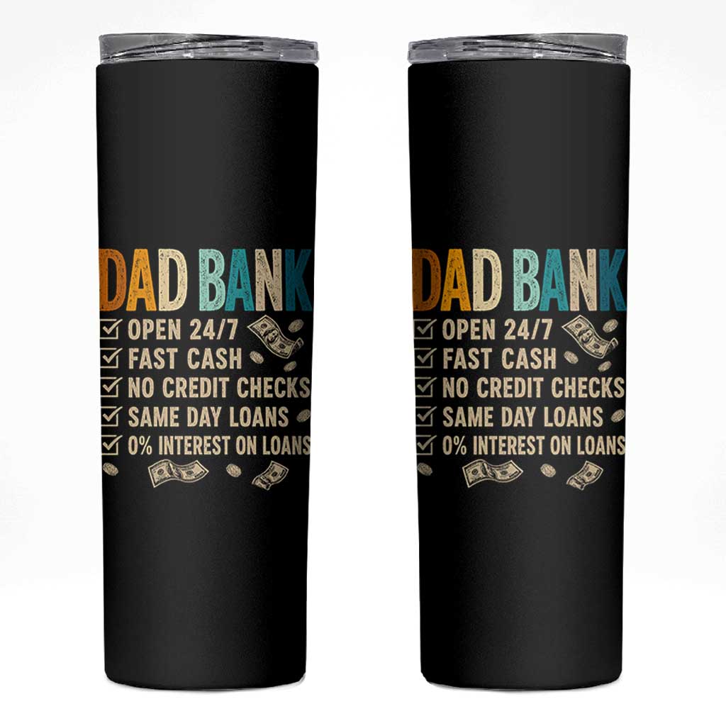 Funny Dad Skinny Tumbler Retro Dad Bank Fathers Day