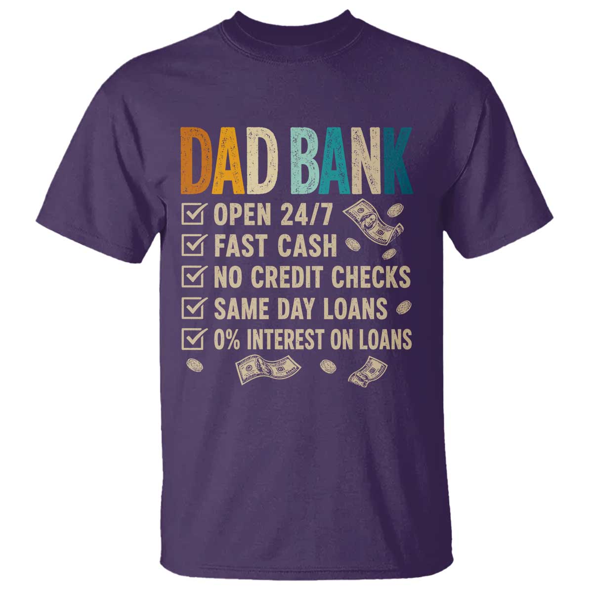 Funny Dad T Shirt Retro Dad Bank Fathers Day
