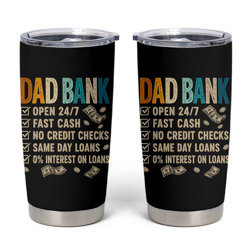 Funny Dad Tumbler Cup Retro Dad Bank Fathers Day