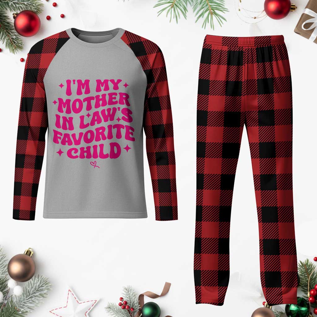 Im My Mother in Laws Favorite Child Plaid Pajama Set Funny Daughter-in-Law Gifts