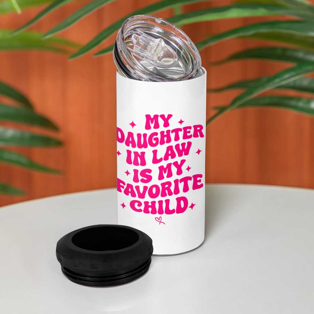 My Daughter in Law is My Favorite Child 4 in 1 Can Cooler Tumbler Parents-In-Law Fathers Mothers Day Gifts