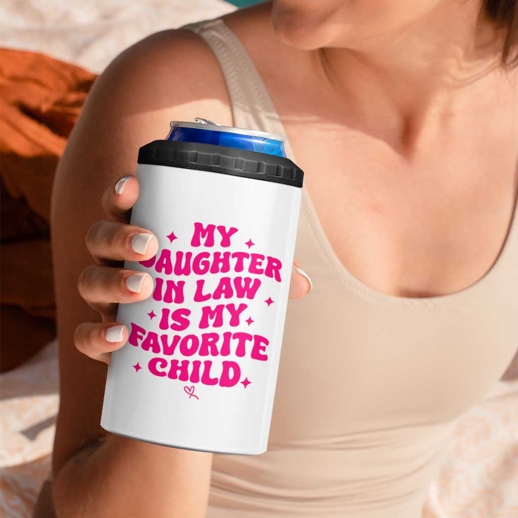 My Daughter in Law is My Favorite Child 4 in 1 Can Cooler Tumbler Parents-In-Law Fathers Mothers Day Gifts