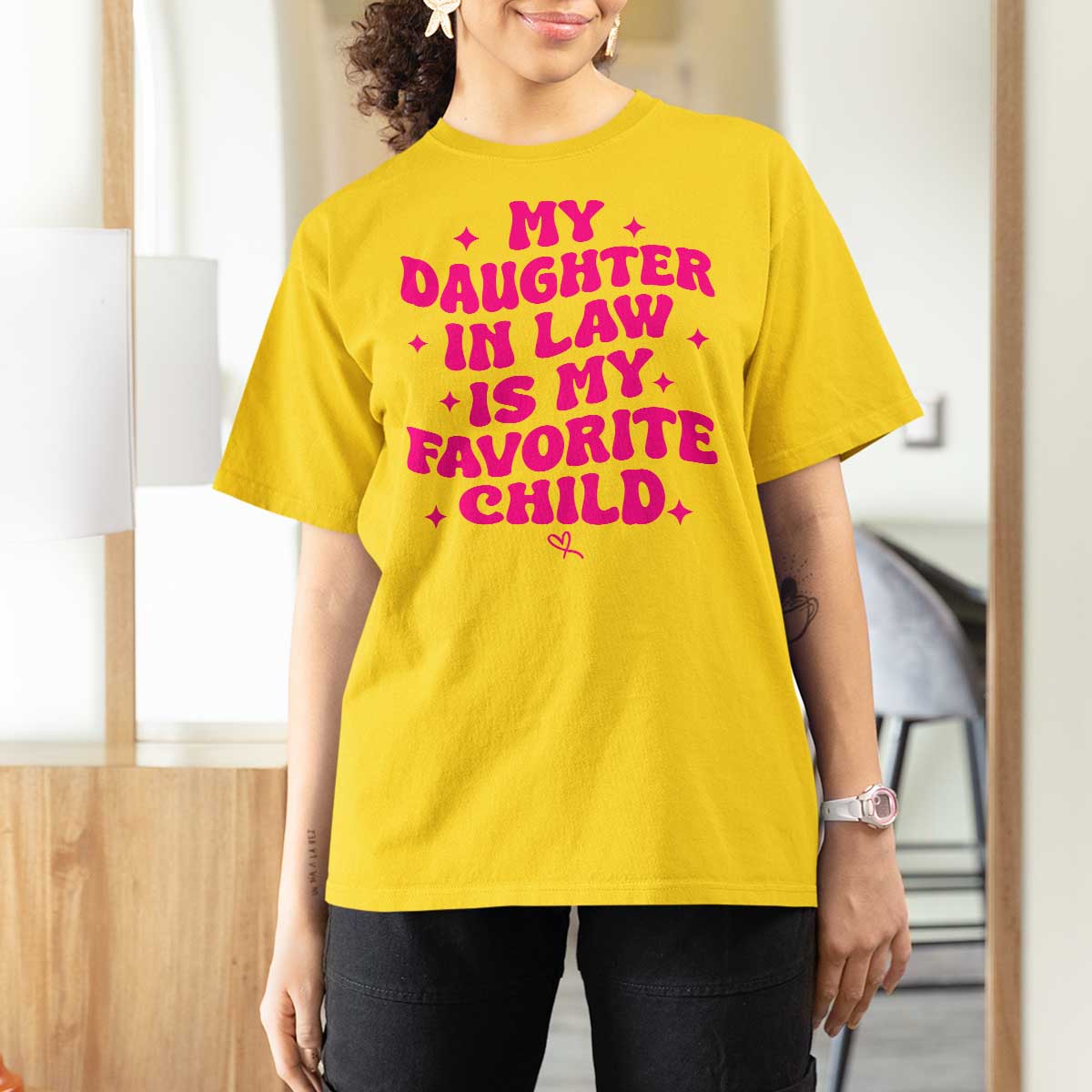 My Daughter in Law is My Favorite Child T Shirt For Women Parents-In-Law Fathers Mothers Day Gifts
