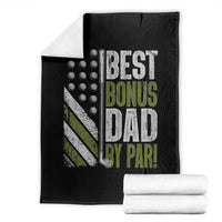 Best Bonus Dad By Par Throw Blanket Step Dad Golf American Flag Fathers Day Gift For Golfers