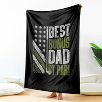 Best Bonus Dad By Par Throw Blanket Step Dad Golf American Flag Fathers Day Gift For Golfers