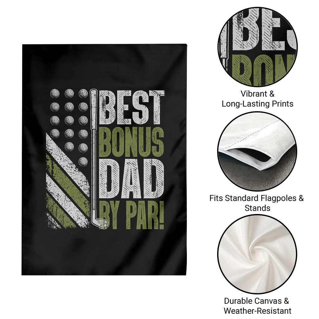 Best Bonus Dad By Par Garden Flag Step Dad Golf American Flag Fathers Day Gift For Golfers
