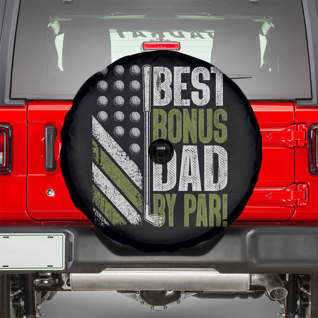 Best Bonus Dad By Par Spare Tire Cover Step Dad Golf American Flag Fathers Day Gift For Golfers
