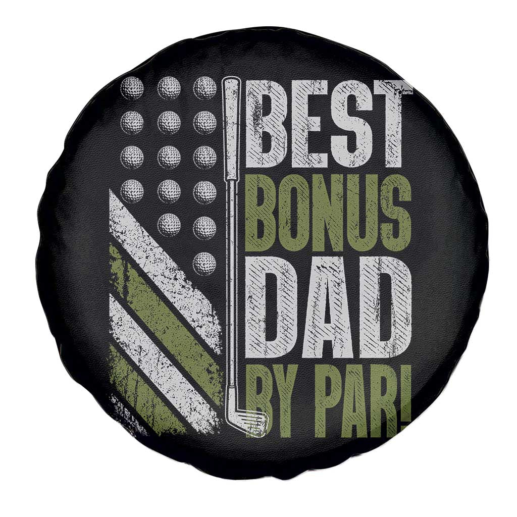 Best Bonus Dad By Par Spare Tire Cover Step Dad Golf American Flag Fathers Day Gift For Golfers