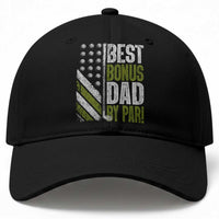 Best Bonus Dad By Par Baseball Cap Step Dad Golf American Flag Fathers Day Gift For Golfers