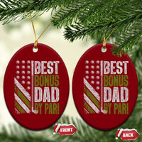 Best Bonus Dad By Par Ceramic Ornament Step Dad Golf American Flag Fathers Day Gift For Golfers