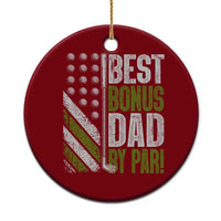 Best Bonus Dad By Par Ceramic Ornament Step Dad Golf American Flag Fathers Day Gift For Golfers