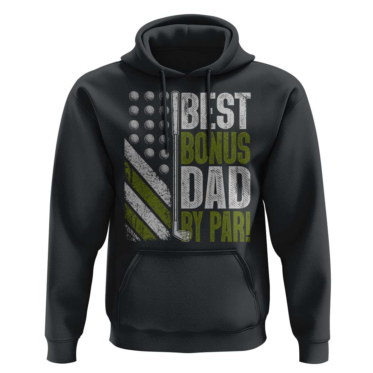 Best Bonus Dad By Par Hoodie Step Dad Golf American Flag Fathers Day Gift For Golfers