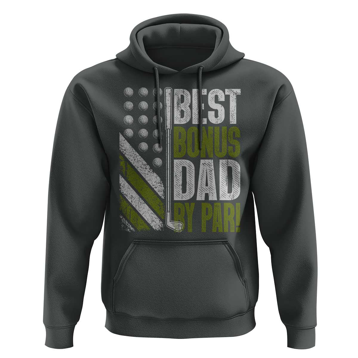 Best Bonus Dad By Par Hoodie Step Dad Golf American Flag Fathers Day Gift For Golfers