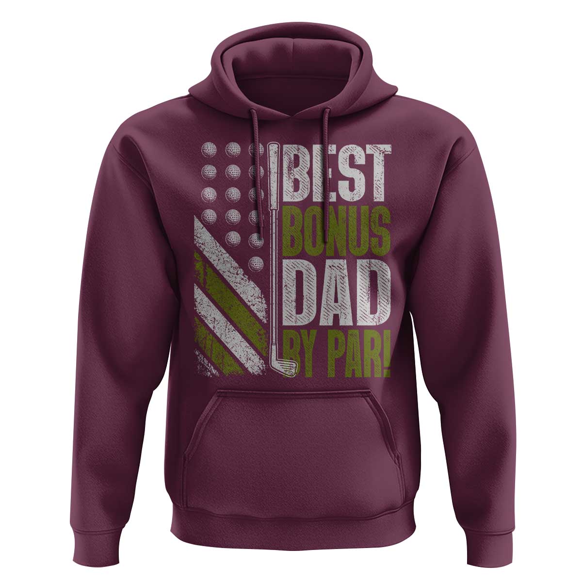 Best Bonus Dad By Par Hoodie Step Dad Golf American Flag Fathers Day Gift For Golfers