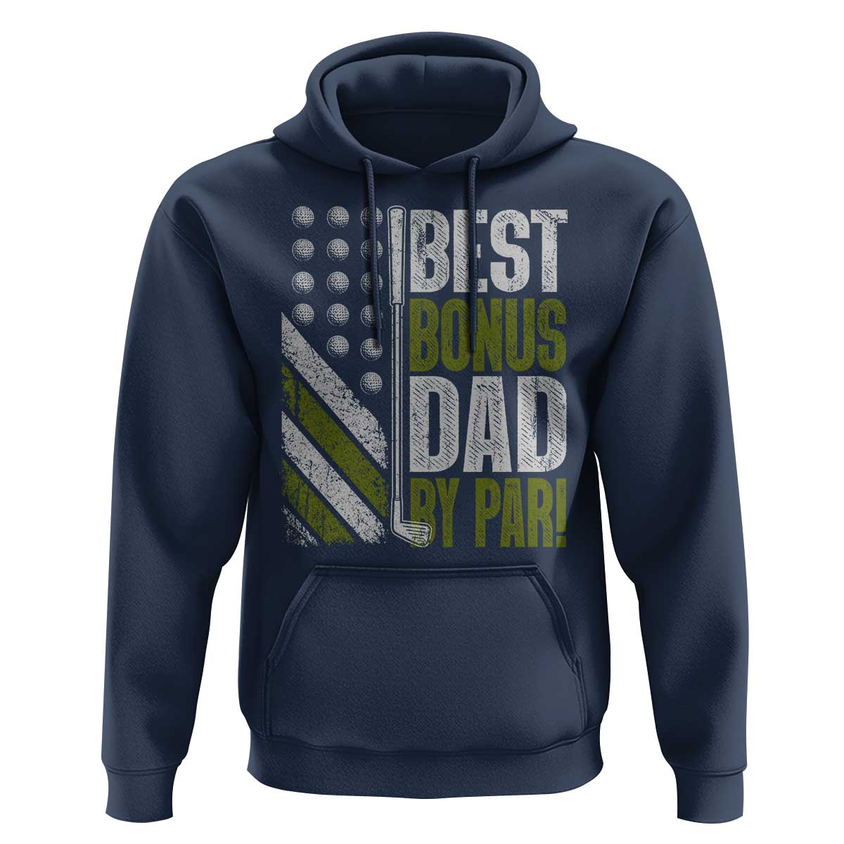 Best Bonus Dad By Par Hoodie Step Dad Golf American Flag Fathers Day Gift For Golfers