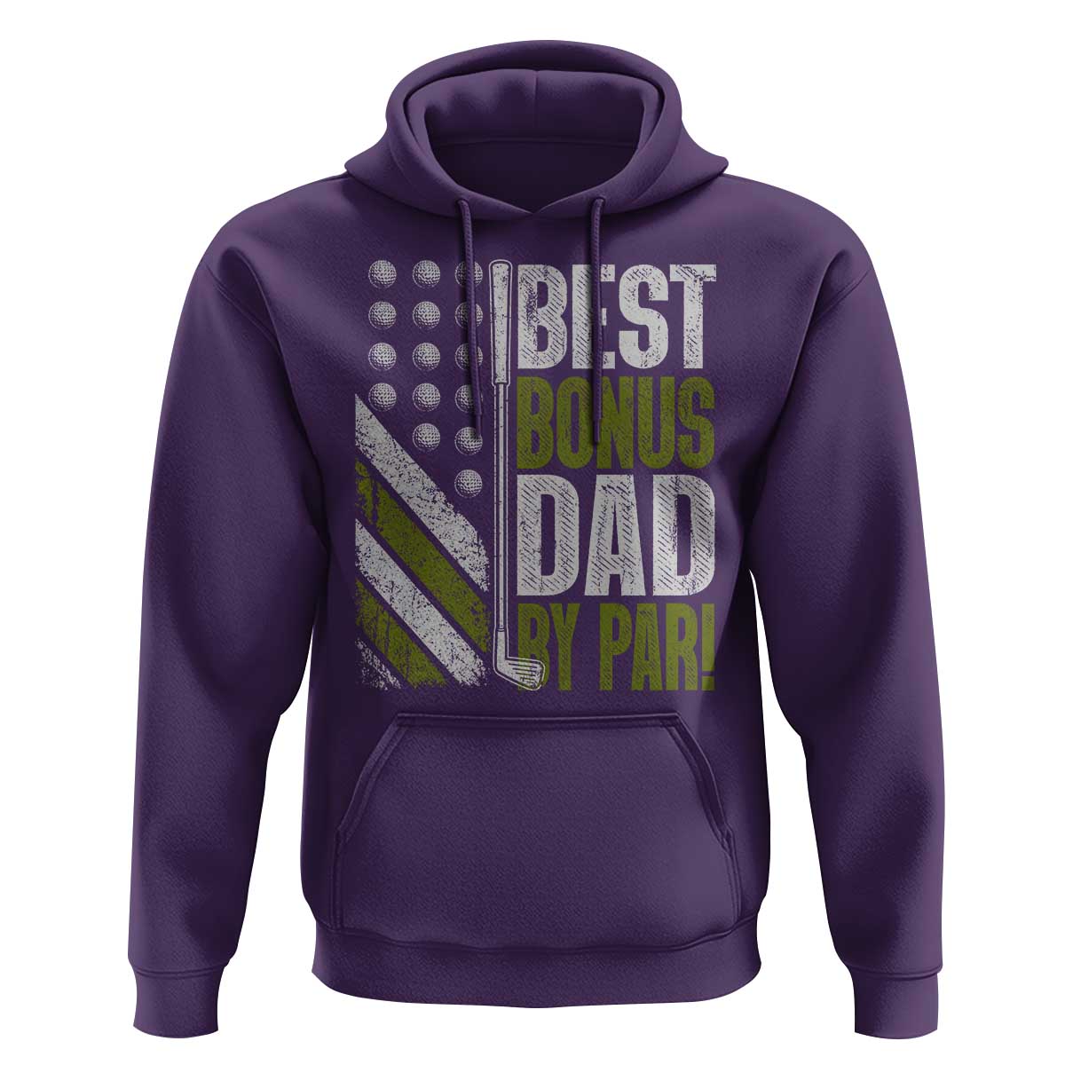 Best Bonus Dad By Par Hoodie Step Dad Golf American Flag Fathers Day Gift For Golfers