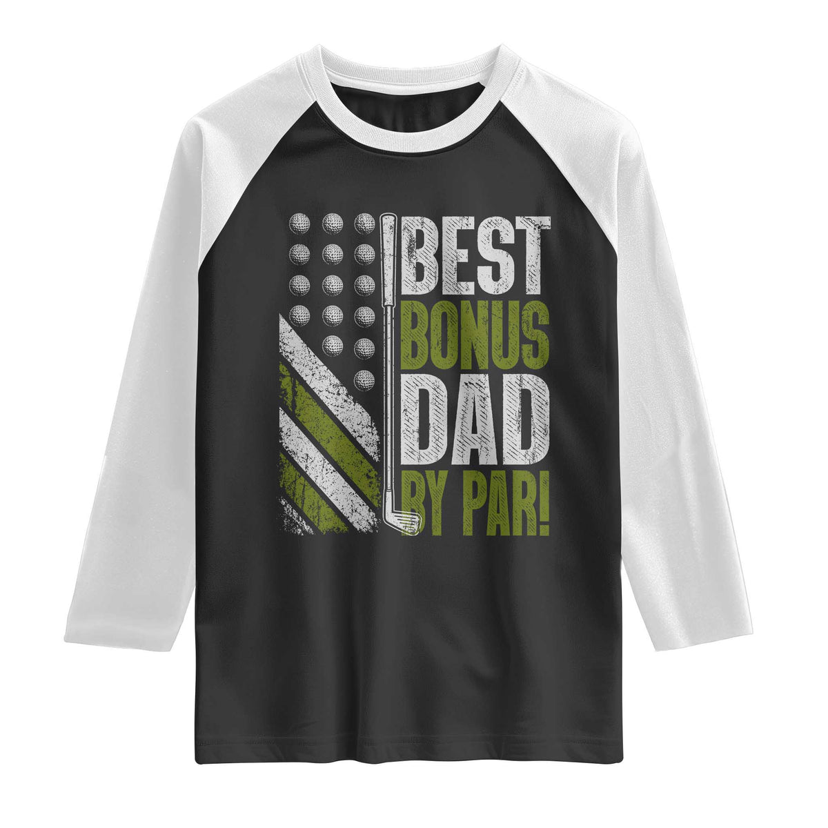 Best Bonus Dad By Par Raglan Shirt Step Dad Golf American Flag Fathers Day Gift For Golfers