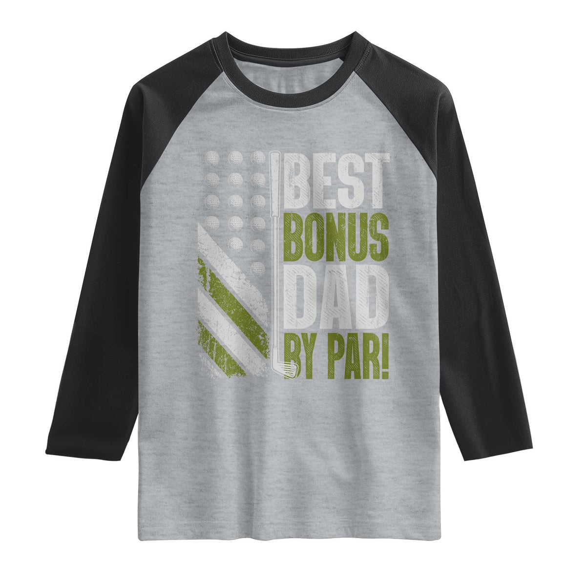 Best Bonus Dad By Par Raglan Shirt Step Dad Golf American Flag Fathers Day Gift For Golfers