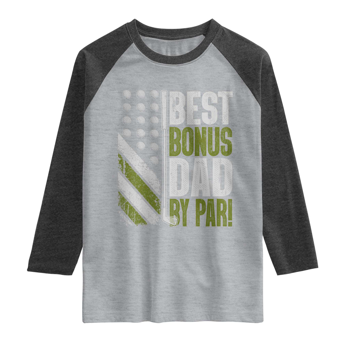 Best Bonus Dad By Par Raglan Shirt Step Dad Golf American Flag Fathers Day Gift For Golfers