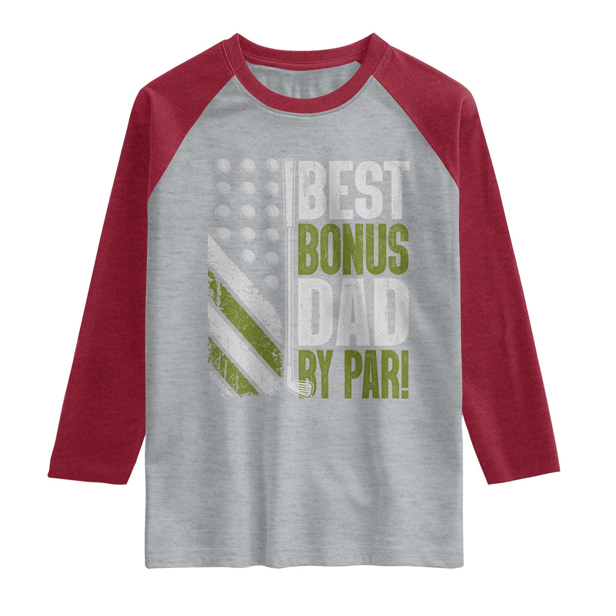 Best Bonus Dad By Par Raglan Shirt Step Dad Golf American Flag Fathers Day Gift For Golfers