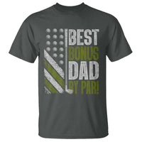 Best Bonus Dad By Par T Shirt Step Dad Golf American Flag Fathers Day Gift For Golfers