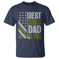 Best Bonus Dad By Par T Shirt Step Dad Golf American Flag Fathers Day Gift For Golfers