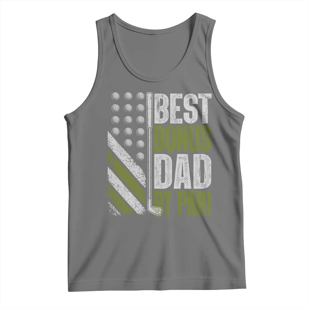 Best Bonus Dad By Par Tank Top Step Dad Golf American Flag Fathers Day Gift For Golfers