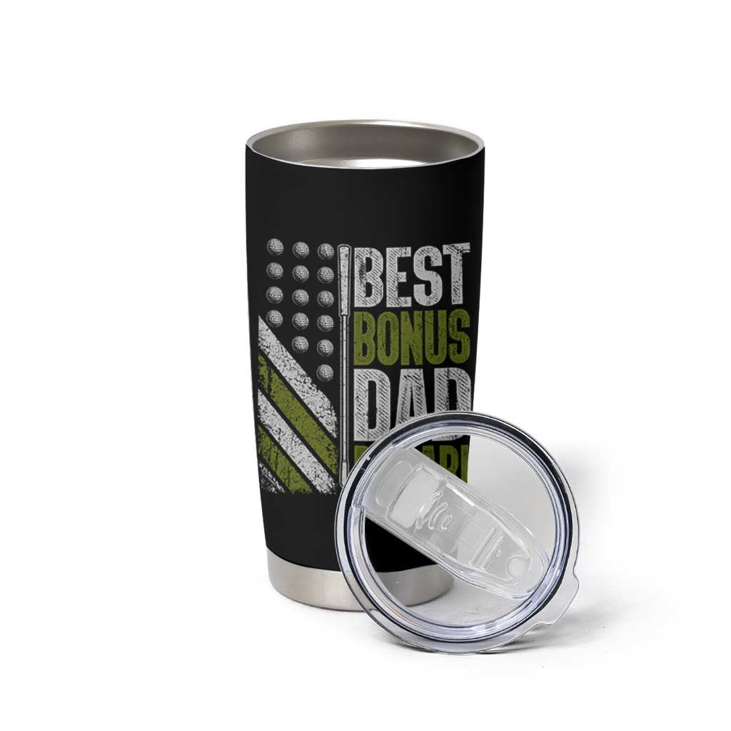 Best Bonus Dad By Par Tumbler Cup Step Dad Golf American Flag Fathers Day Gift For Golfers