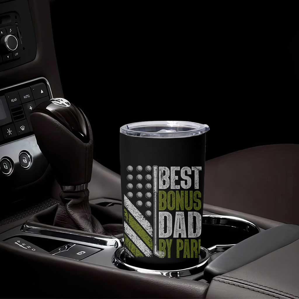 Best Bonus Dad By Par Tumbler Cup Step Dad Golf American Flag Fathers Day Gift For Golfers