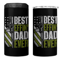 Best Effin Dad Ever 4 in 1 Can Cooler Tumbler Fathers Day Daddy Gun American Flag TS10