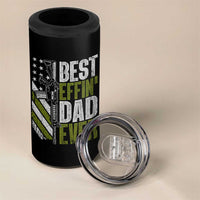 Best Effin Dad Ever 4 in 1 Can Cooler Tumbler Fathers Day Daddy Gun American Flag TS10