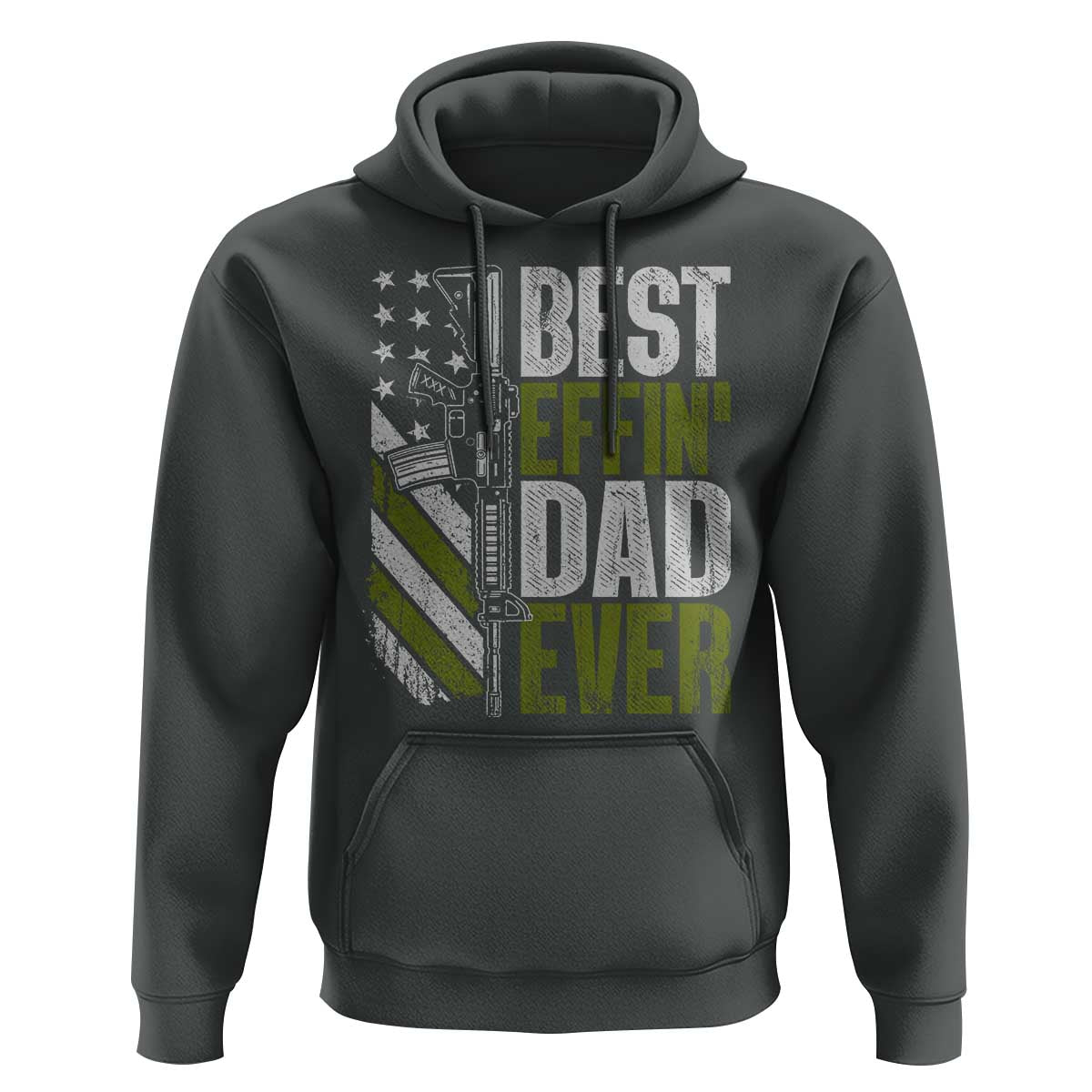 Best Effin Dad Ever Hoodie Fathers Day Daddy Gun American Flag TS10