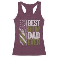 Best Effin Dad Ever Racerback Tank Top Fathers Day Daddy Gun American Flag TS10