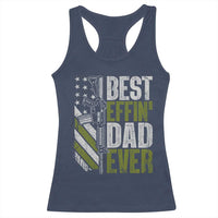 Best Effin Dad Ever Racerback Tank Top Fathers Day Daddy Gun American Flag TS10