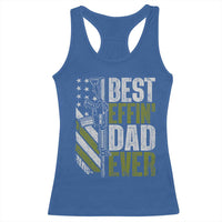 Best Effin Dad Ever Racerback Tank Top Fathers Day Daddy Gun American Flag TS10