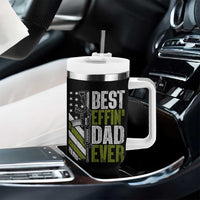 Best Effin Dad Ever Tumbler With Handle Fathers Day Daddy Gun American Flag TS10