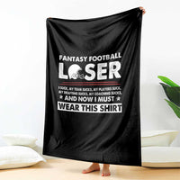 I Suck at Fantasy Football Throw Blanket Funny Loser Commissioner Draft Party Commish FFL - Wonder Print Shop
