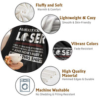 I Suck at Fantasy Football Throw Blanket Funny Loser Commissioner Draft Party Commish FFL - Wonder Print Shop