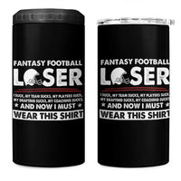 I Suck at Fantasy Football 4 in 1 Can Cooler Tumbler Funny Loser Commissioner Draft Party Commish FFL - Wonder Print Shop