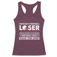 I Suck at Fantasy Football Racerback Tank Top Funny Loser Commissioner Draft Party Commish FFL - Wonder Print Shop