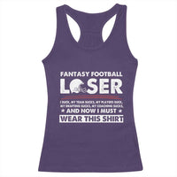 I Suck at Fantasy Football Racerback Tank Top Funny Loser Commissioner Draft Party Commish FFL - Wonder Print Shop