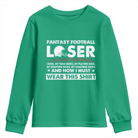 I Suck at Fantasy Football Youth Sweatshirt Funny Loser Commissioner Draft Party Commish FFL - Wonder Print Shop