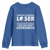 I Suck at Fantasy Football Youth Sweatshirt Funny Loser Commissioner Draft Party Commish FFL - Wonder Print Shop