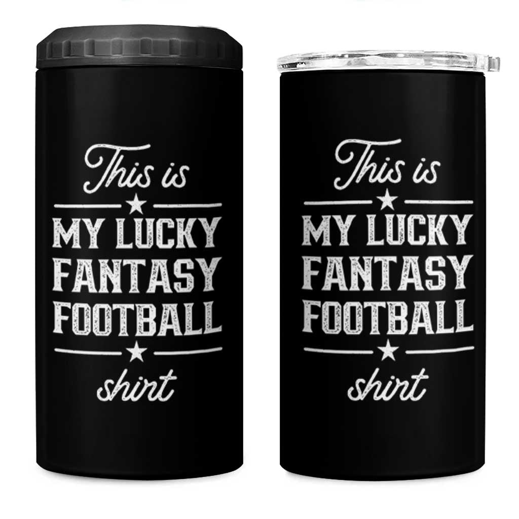 Lucky Fantasy Football 4 in 1 Can Cooler Tumbler Commissioner Draft Party Commish FFL - Wonder Print Shop